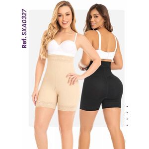 M&D origineel FAJAS COLOMBIANAS - COLOMBIAANSE SHAPEWEAR - Damesmode - Lingerie - Maatverkleining - Postpartum - Postoperatief/ SCHORT -KORTE BROEK – Extra hoge taille – Billen liftend – Sluiting aan de onderkant - ZWART - Maat S - R SXA0327 S