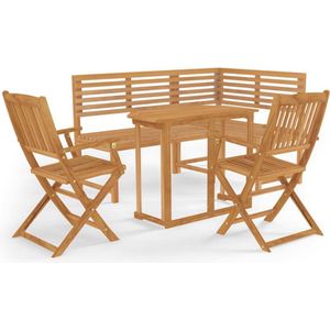 vidaXL - 4-delige - Bistroset - massief - acaciahout