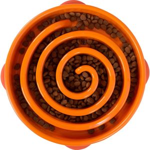 Slo Bowl Fun Feeder Voerbak  - M - Oranje - Ø 28 cm