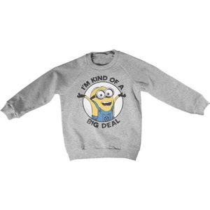 Minions Sweater/trui kids -Kids tm 4 jaar- I'm Kind Of A Big Deal Grijs