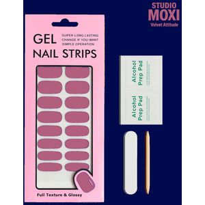 Studio Moxi® - Velvet Attitude - Zelfklevende Gel Nagels - 22 wraps + Nagelvijl - Nepnagels - Manicure – Strips