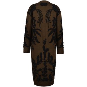 DIDI Dames Cardigan Amber jacquard Brown Bloomscape jacquard maat 48