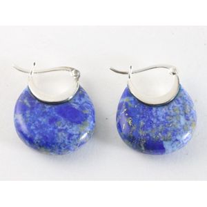 Zilveren oorringen met lapis lazuli