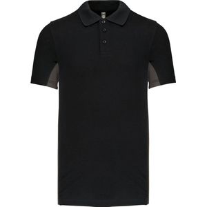 Kariban Tweekleurige piquépolo korte mouwen heren K232 - Black / Dark Grey - XXL
