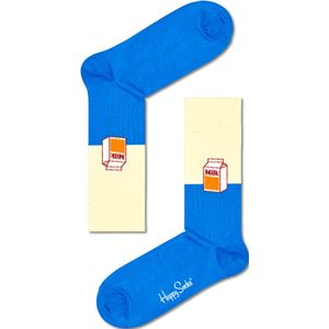 Happy Socks - Milk Sock - Blauw-witte Melk - Unisex - 1 Paar Sokken