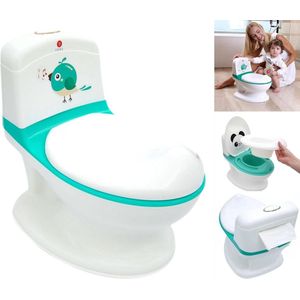 Toilet Potje Realistisch Geluid Doorspoelen Training Jongens Meisjes Stabiel Comfortabel - Groen