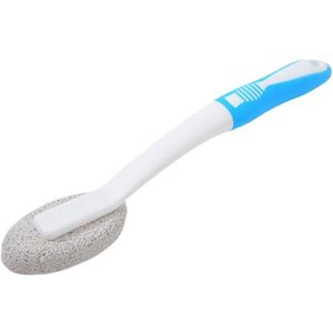 Toiletborstel - Badkamerreinigingsborstel - Puimsteenborstel - Multifunctionele reinigingsborstel - Met 30 cm lange steel, geschikt voor zwembaden, badkamers, toiletten, enz. - Wit
