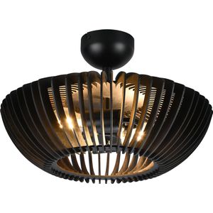 LED Plafondlamp - Plafondverlichting - Torna Colman - E27 Fitting - 2-lichts - Rond - Mat Zwart - Aluminium