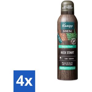 4 x Kneipp Douche Foam Men 200 ml - Douchefoam - Ceder - Jojobaolie - Vegan - Douchegel