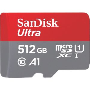 MicroSDXC UHS-I Kaart 512 GB met SD-Adapter - Voor Smartphones en Tablets - A1, Class 10, U1