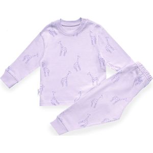 Frogs and Dogs - Giraf F&D Pyjama | Lila zakje meisjes jongens - Katoen - Maat 98