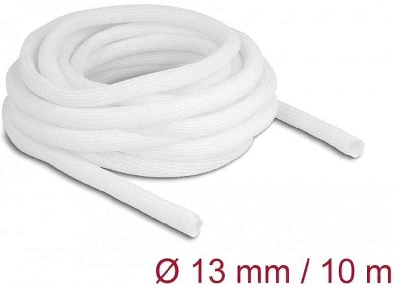 Delock - Gevlochten Slang - Wit - Zelfklevend - 10 m x 13 mm