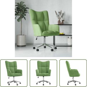The Living Store Relaxstoel fluweel lichtgroen - Relaxstoel - Fauteuils - Lounge Chair - Design Fauteuil - Ergonomische Stoel