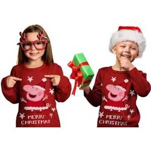 Kersttrui voor Kinderen - Gebreide Ugly Christmas Sweater in Rood