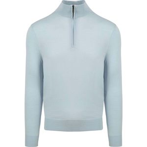 Suitable Merino Half Zip Trui Lichtblauw - Maat XXL - Heren - Schipperstrui