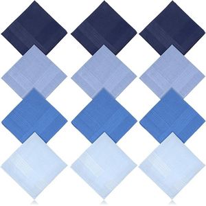 Vierkante herenzakdoek, 12 stuks, set klassieke katoenen herenzakjes, cadeau voor mannen 40 x 40 cm, cadeau voor mannen (4 kleuren)