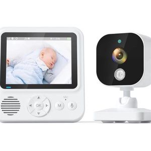 Babyfoon - Draadloze babycamera met nachtzicht - Voor babyzorg thuis - Wit