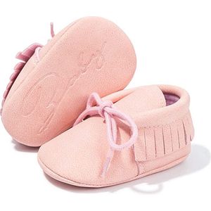 Baby Schoenen - Pasgeboren Babyschoenen - Zachte zool - Meisjes/Jongens - Eerste Baby Schoentjes - 12-18 maanden - Maat 20,21 - Baby slofjes 13,5cm - Roze