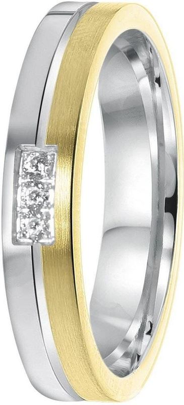 Lucardi - Vriendschapsring Ankara - Ring - Zilver en Goudkleurig - Echt Zilver