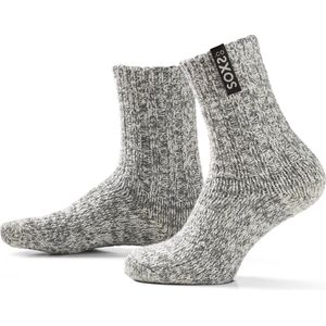 SOXS.co® Wollen sokken | SOX3216 | Grijs | Kuithoogte | Maat 34-36 | Jet Black label