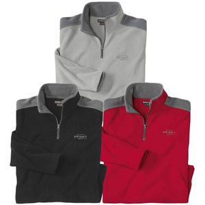ATLAS FOR MEN - Set van 3 sportieve microfleece sweaters - Heren - Verkrijgbaar in grote maten - 5XL