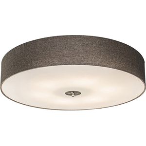 QAZQA drum jute - Moderne Dimbare LED Smart Plafondlamp met kap incl. wifi met Dimmer - 6 lichts - Ø 70 cm - Taupe - Woonkamer | Slaapkamer | Keuken