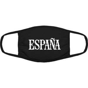 Espana mondkapje | Spanje gezichtsmasker | bescherming | bedrukt | logo | Wit mondmasker van katoen, uitwasbaar & herbruikbaar. Geschikt voor OV