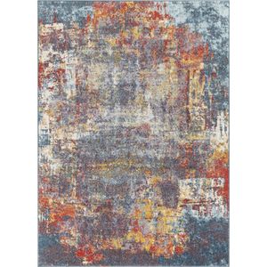SURYA Vloerkleed - Woonkamer, Slaapkamer - Modern Abstract Tapijt NOA - Meerkleurig/Blauw - 200x275 cm
