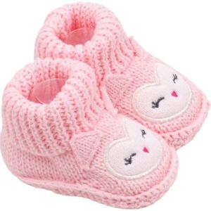 Babyslofjes newborn – jongens en meisjes - 100% katoen - Maat 16 - 9,5cm - Roze