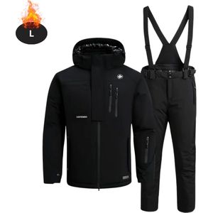 Nivard Skipak - SkiBroek - Skijas - Ski Suit - Wintersport - Heren - 2-Delig - Zwart - Maat S