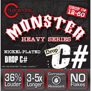 Cleartone CT9460 12-60 nikkel Plated EMP Coated Heavy Monster Drop C# - Elektrische gitaarsnaren