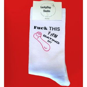 Vibrator - Valentijn - I Love you - Grappige cadeau - Verjaardag - Valentijns cadeau - Vrijgezellen cadeau - Grappige sokken - Sex Toys - Cadeau voor vrouw - Kado - Sokken - Verjaardags cadeau haar - Verliefd - LuckyDay Socks - Maat 37-44