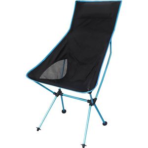 Opvouwbare campingstoel met hoge rug - Lichtgewicht en draagbaar - Blauw