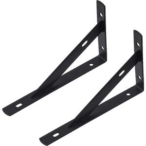 Clord - Shelf Brackets - Zwarte Heavy Duty Beugels - 90 Graden Hoek Beugels - Verwijderbare Hoekbeugels met Schroeven en Duwels - 6 Inch