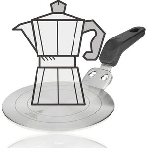 Inductie-adapterplaat, 13 cm, roestvrij staal, adapter espresso-apparaat, gebruik van moka kookgerei en koffiepotten op inductiekookplaten (diameter 13 cm)