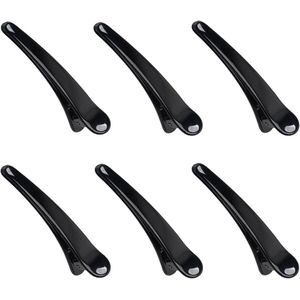 Allecto Premium - Professionele Haarclips voor Kapper en Thuis (6 stuks, Zwart) met Plastic Haarsectieclips