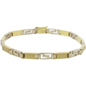 Gouden bicolor schakelarmband