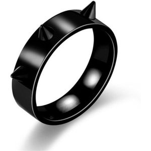 Punk ring | Emo Ring | Gothic ring | Ring met stekels | Retro ring | Ringen heren en dames | Verjaardag cadeau | Valentijn cadeau | Mooie ring | Zwarte ring | Punk accessoires | Gothic accessoires | Emo accessoires | Size 9 ring