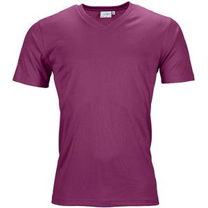 Fusible Systems - Heren Actief James and Nicholson T-Shirt met V-Hals (Paars)