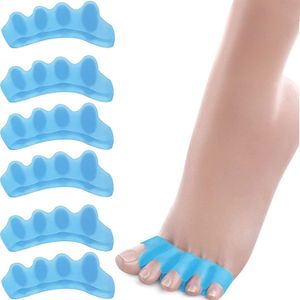 Sander Shop Teenspreider siliconen voor alle tenen, 6 x, tenenspreider, hallux valgus, correctie, gel teenslippers voor bunion-correctie, correctie voor alle tenen, correctie voor hamertenen-Blauw