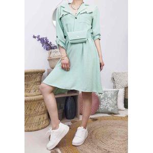 Blouse jurk + heup tasje | groen | maat S/M/L