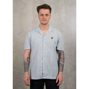 Lyle & Scott Linen Blend Oxford Revere Shirt Green Mercurial