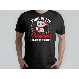 This is my Chistmas Pajama Shirt - T Shirt - MerryChristmas - ChristmasVibes - Funny - Sarcasm - VrolijkKerstfeest - Kerstmis - Grappig - Sarcasme - Cat - Kat