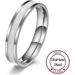 Basic Leren Ring | Ringen Mannen | Zilverkleurig & Wit | 17 mm | Ring Heren | Mannen Cadeau voor Man Cadeautjes | Vrouwen Ring | Dames Cadeau | Cadeau voor vrouwen | Luxe ring | Soraro
