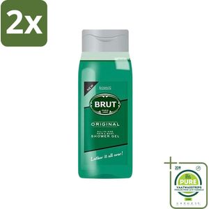 Brut - Douchemiddel - All in One Haar en Body - Original - Verzorgend & Verfrissend - 500ml - Voordeelverpakking - 2 stuks - Douchegel haar en lichaam - Verzorgende douchegel