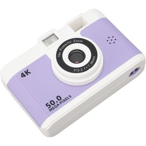 5080p 1080p digitale camera, dubbele camera's, compacte kleine camera met 8x digitale zoom, 2,4 inch scherm, 800 mAh-batterij voor reisfotografie - met 32GB geheugenkaart (paars)