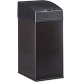Relaxdays sensor prullenbak - 7 liter - automatisch - met binnenemmer en hengsel - 35x15x20 cm - zwart