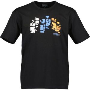 Blue Seven heren shirt - t-shirt heren - KM - zwart + print - 302760 - maat XXL