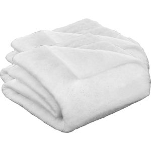 Feeric Christmas Sneeuwdekens/sneeuwtapijt - 2x - wit - glitter - 100 x 100 cm - polyester
