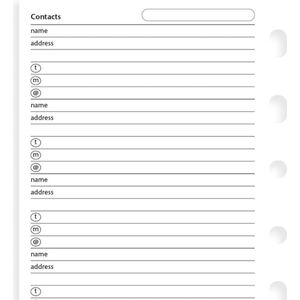 Filofax - vulling A4 notitiepapier voor adressen - wit